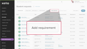 The Student requests page. 11 students have been selected. The Add requirement button is being highlighted.
